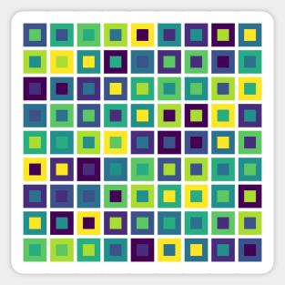 Abstract Square Geometric | Pop Fashion Modern Fusion Layered Blue Green Yellow Sparse Sticker